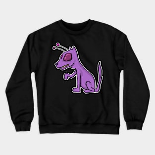 Purple alien dog Crewneck Sweatshirt